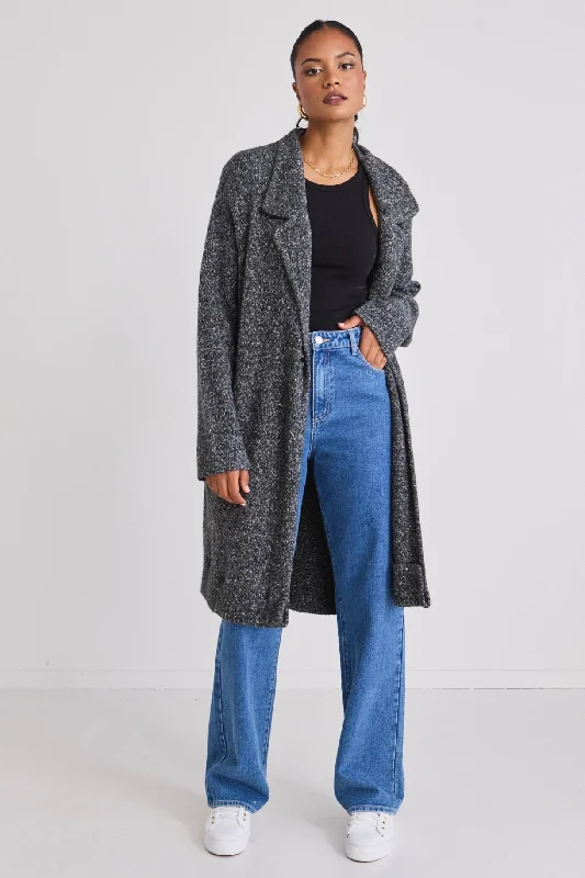 Beau Charcoal Chunky Knit Coatagin