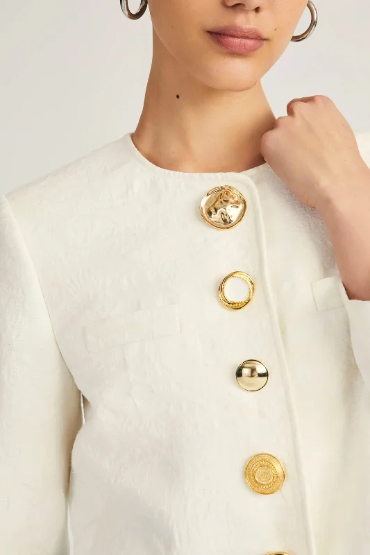 DEREK LAM | Juliette Mixed Button Jacket - Eggshell