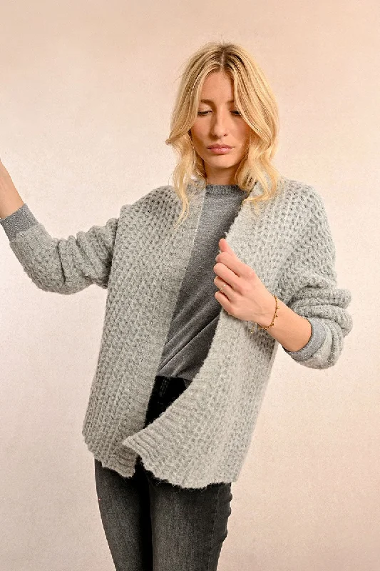 Molly Bracken Grey Cable Knit Cardigan